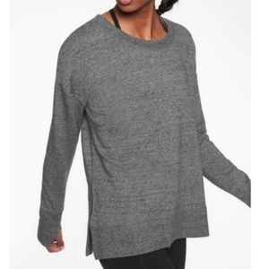 Athleta Dark Grey Pullover/Sweatshirt/Sweater, Crew Neck, Size Large